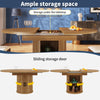 Extendable Dining Table, 118(158)×118x77cm Round/Oval Kitchen Table with Storage
