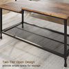 2-Tier Coffee Table End Table Living Room Center Table with Mesh Storage Shelf