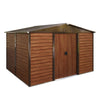 10X8ft Galvanized Metal Garden Shed Outdoor Tool Storage Shed With Base Brown