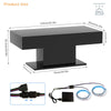 High Gloss Coffee Table with LED Light Living Room Cocktail Sofa Center Table