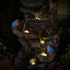 Serenity Cascading Tree Trunk Water Feature with Kingfisher Garden Fountain LED