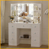 7 Drawers Vanity Makeup Desk Dressign Table With Hollywood LED Light Mirror