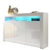 TV Unit | 155cm Sideboard | Cabinet | Cupboard | White High Gloss Doors Free LED