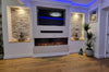 NEW 2025 3D 3 Sided No Border Glass UHD Media Wall Electric Fire 50 60 71 80 "