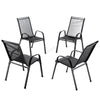 Stackable Garden Chairs Set of 4 Outdoor Patio Furniture Weather-Resistant Black