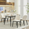 2-Piece Dining Chairs w/ Linen or Velvet Padded Seats, Wood Legs+High Back