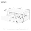 High Gloss LED Coffee Table With Storage 2 Drawers Modern Living Room Furniture