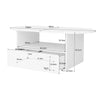 Coffee Table Cloud-Shaped Tea Table with Drawer and Open Storage Compartments