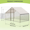 Metal Chicken Coop with Run Walk-in Poultry Cage Chicken Pen Duck Rabbit House