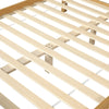 Wooden Bed Frame 4ft6 Double Bed Pine Wood with Rattan Headboard & Footboard
