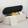 45.5" White Teddy Velvet Long Storage Bench Ottoman Upholstered End of Bed Stool