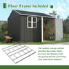 10x8FT Steel Apex Garden Shed Tool Equipment Organize W/Window Door Anthracite