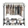Metal Clothes Rail Rolling Garment 2 Shelf Heavy Duty Hanging Rack Display Stand