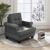 Mid-century Modern Accent Armchair Tufted Linen Club Chair with Extra Pillow