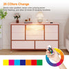 TV Stand with LED Light for 32-50" TVs, Media Console Table w/ 8 Drawers Bedroom