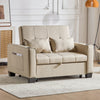 2 SEATER SOFA FABRIC LOVESEAT SOFA CONVERTIBLE PULL OUT SOFA BED GUEST BED BEIGE