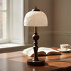 Vintage Table Lamp with Rose Carved Ceramic Shade Classic Desk Light for Bedroom