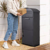 Black Parcel Delivery Box Extra Large Metal Lockable Outdoor Package Drop Box