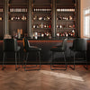 Bar Stools Set of 3/4 PU Leather 24 Inch Height Bar Chairs With Backrest