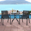 3 Piece Outdoor Bistro Set with 2 Stackable Chairs-Grey