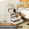 Modern Storage Dresser 2-Drawer Bedside Table with Open Shelf-White