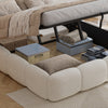 Upholstered Hydraulic Storage Bed Double 4ft6 with Velvet Headboard 135x190 cm