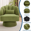 360° Swivel Accent Chair Upholstered Barrel Chair w/Striped Backrest Living Room