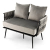 2 Seater Velvet Sofa Loveseat with Armrests Removable Seat Cushion Grey