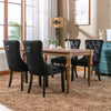 Set of 4 Velvet Dining Chairs with High Back Wooden Legs for Dining Room Kitchen