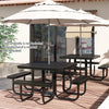 Heavy Duty Square Picnic Table & Bench Garden 116cm Coated Steel Table