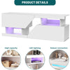 White 140CM TV Cabinet with LED Lights Entertainment Centre TV Stand Media Xfyfq