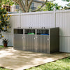 Garden Storage Shed Triple Wheelie Bin Store Metal Cover Dustbin 3 Sheds Outdoor