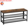 Shoe Bench Shoe Rack 2 Shelves Shoe Organiser Entryway Steel Structure Storage