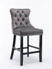 Luxury Grey/BEIGE/BLACK Velvet Bar Stools Kitchen Breakfast Barstools Set of 2 4