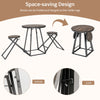 3-Piece Round Table and Stool Set Modern Dining Bar Table with 2 Foldable Stools