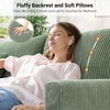 Modern 2/3 Seater Corduroy Sofa Bed with 2 Bolster Home Room Recliner Couch Sofa