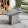 Extendable Dining Table with Storage Space-Saving Kitchen Table 110-130 cm Grey