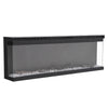 3D Media Wall Inset Electric Fire 3 Sided Panoramic Glass 9/12 LED Flame Colours