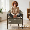 Accent Chair, Upholstered Armchair with Solid Wood Legs, Light Brown