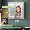 Wall Mounted LED Bathroom Mirror Cabinet with Shaver Socket Storage Cupboard