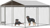 10x10x7FT Outdoor Dog Kennel Metal Dog Run Playpen with Waterproof Anti-UV Roof