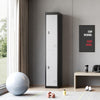 Metal Locker Storage Cabinet Cupboard 71" Tall Lockable Metal Locker with 2 Door