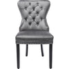 Set of 2 Velvet Upholstered Button Tufted Dining Chairs with Solid Wooden Legs