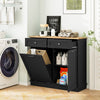 Black Modern sleek Kitchen Tilt Out Trash Cabinet with 70L Hidden Garbage Holder