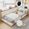 Upholstered Single Bed Frame 3ft Daybed w/ Headboard, Boucle, 90x190 cm, Beige