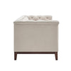 Dusk Chesterfield Stone Matte Velvet & Ash Wood Quilted 3 Seater Sofa RRP £1069