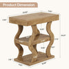 3-Tier Narrow End Table Wooden Sofa Side Table with Storage Shelf for LivingRoom