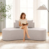 78.5 Inch Modern Floor Couch Upholstered Curved Sofa Grey