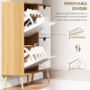 Shoe Storage Cabinet with 4 Flip Drawers for 8-16 Pairs, Natural