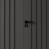 8x7FT Metal Garden Storage Shed with Window Doors Outdoor Tool House Wood Grain